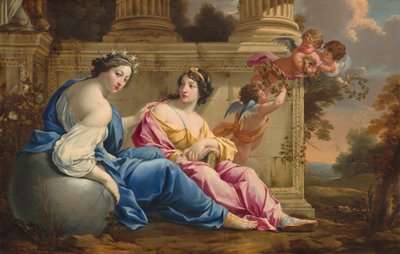 ミューズウラニアとカリオペ、c。 1634 作： Simon Vouet