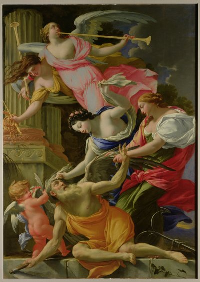 愛、金星と希望によって滅ぼされた時間、1645-46年 作： Simon Vouet
