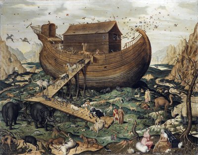 アララト山のノアの箱舟 - Myle, Simon de (active ca 1570) - 1570 - 木に油彩 - 114x142 - 個人蔵 作： Simon de Myle