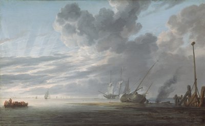 日の終わりの河口、c。 16401645。 作： Simon de Vlieger