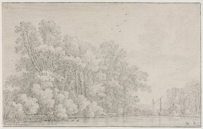 河川景観、c。 1650。 作： Simon de Vlieger