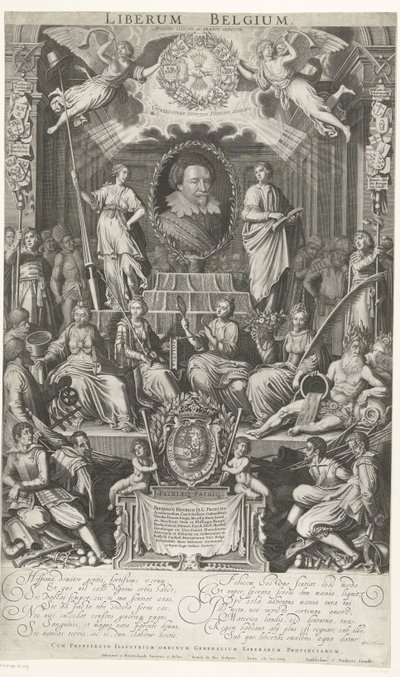 宗教と自由の守護者としてのフレデリック・ヘンドリック、1628年 Liberum ベルギー (オブジェクトのタイトル) 作： Simon van de Passe