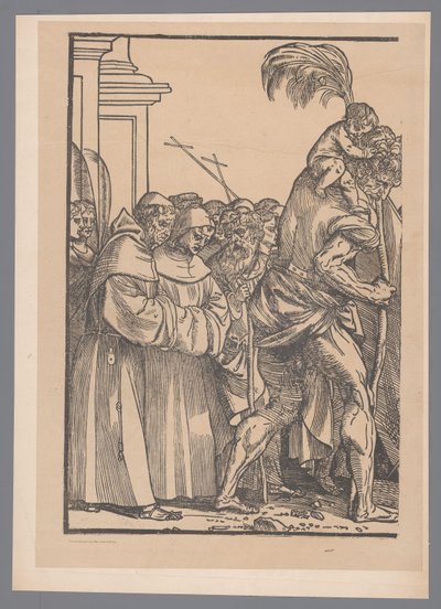 Joos Lambrecht に続く版画シリーズ The Triumph of Christ の最初の部分の複製 作： Simonau and Toovey