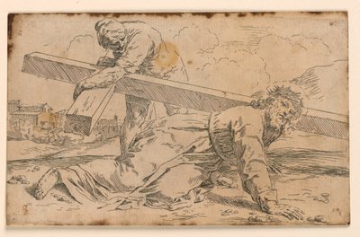 十字架を負うキリスト 作： Simone Cantarini