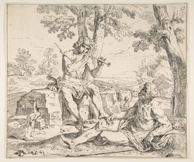 水星とアーガス、ca。 1630-1648。 作： Simone Cantarini