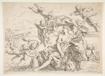 エウロパのレイプ1636年。 作： Simone Cantarini