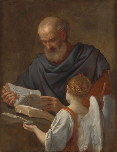 聖マタイと天使、c。 16451648。 作： Simone Cantarini