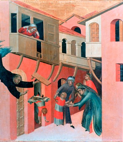 祝福されたアゴスティーノノヴェッロの祭壇画、詳細、1324 作： Simone Martini
