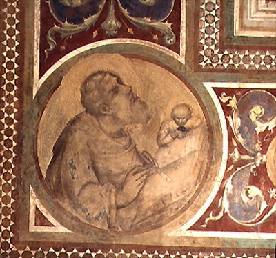 マエスタ聖マタイと天使 額縁からのディテール 作： Simone Martini