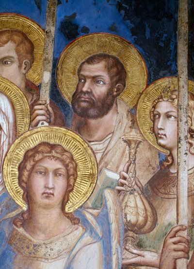 マエスタ、聖人の詳細、1315年のフレスコ画 作： Simone Martini