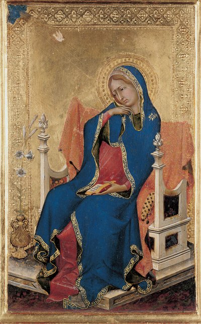 オルシーニ ポリプティクのメアリー (パネル上のテンペラ) (471172-5 も参照) 作： Simone Martini