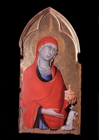 オルヴィエートのポリプティク「マグダラのマリアと献金者」木版テンペラ、1321年頃 作： Simone Martini