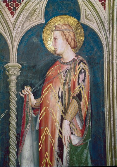 ハンガリーの聖エリザベス（詳細、フレスコ画 作： Simone Martini