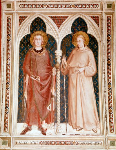 聖ルイ9世とアンジューの聖ルイ（トゥールーズ）（フレスコ画 作： Simone Martini