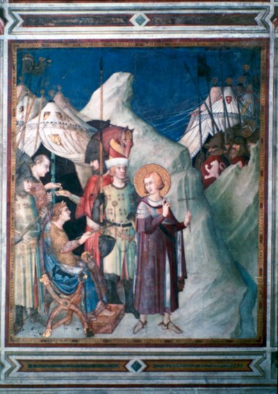 セントマーティンは彼の武器、1312-1317を放棄します。 作： Simone Martini
