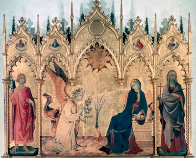 受胎告知と二人の聖人、1333 作： Simone Martini