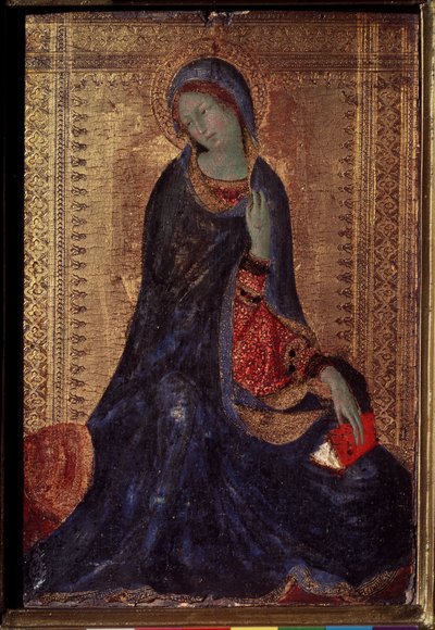 処女宣言。 シモーネ マルティーニ (1280/85-1344) の絵画 作： Simone Martini