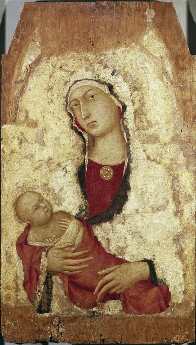聖母子像（木にテンペラ 作： Simone Martini