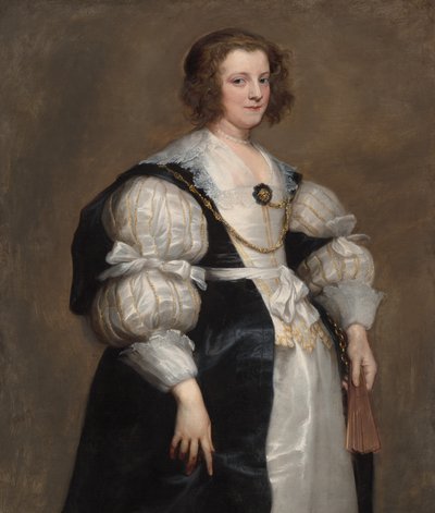 扇子を持つ女性 作： Sir Anthony van Dyck