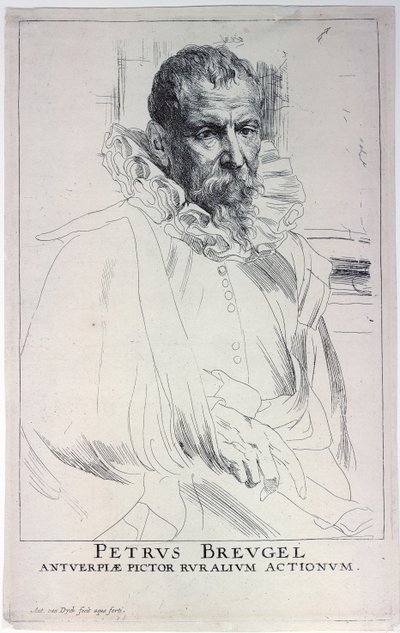芸術家ヤン・ブリューゲルの肖像 1601-1678 年、17 世紀の最初の 3 分の 1。 作： Sir Anthony van Dyck