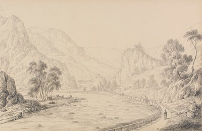 チロルとイタリアの 30 のビューのアルバム: ブリクセンとクラウゼンの間 - チロル、1840 年 10 月 27 日 作： Sir Charles D