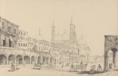 チロルとイタリアの 30 のビューのアルバム: 聖アントニオ教会 - パドヴァ 3.r Nov.r 1840 作： Sir Charles D