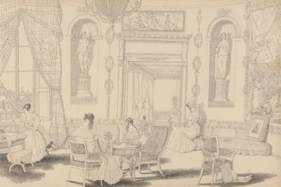 チロルとイタリアの 30 のビューのアルバム: 1841 年 10 月 10 日、カジノ ペコリの円形私室 作： Sir Charles D