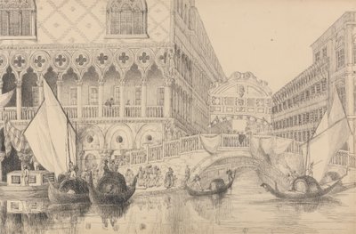 チロルとイタリアの 30 のビューのアルバム: ため息橋とドゥカーレ宮殿の一部 1840 年 11 月 10 日 作： Sir Charles D