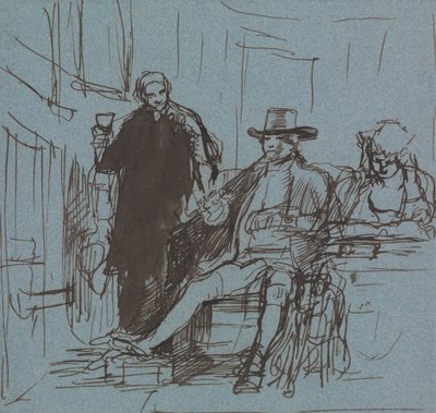 Capitão Locker sentado à mesa com sua filha; um mordomo de pé ao lado dele 作： Sir David Wilkie