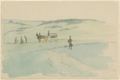 人物と馬車のある風景 作： Sir David Wilkie