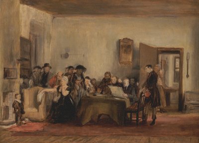 「遺言の朗読」の下絵 作： Sir David Wilkie