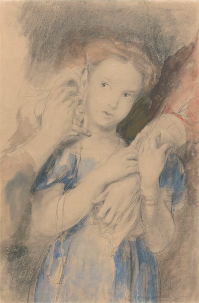 「はじめてのイヤリング」の習作 作： Sir David Wilkie
