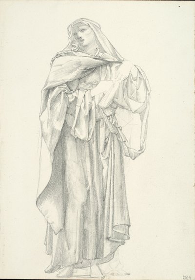 ドレープ男性フィギュア (sketchbook #2614) 作： Sir Edward Burne Jones