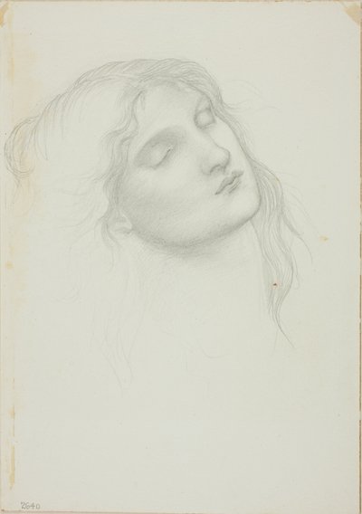 目を閉じた女性の頭 作： Sir Edward Burne Jones