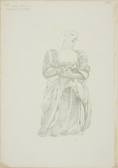 ひざまずく女性像の反射、ヴィーナスの鏡のための習作 作： Sir Edward Burne Jones