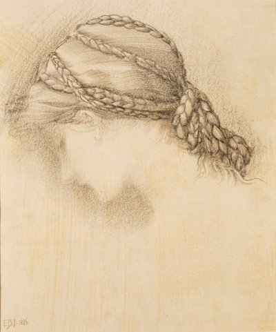 女性の頭部、スケッチブックの細部、1886 年。 作： Sir Edward Burne Jones