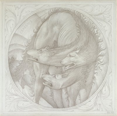 ケルベロス、1872-1875 作： Sir Edward Coley Burne Jones