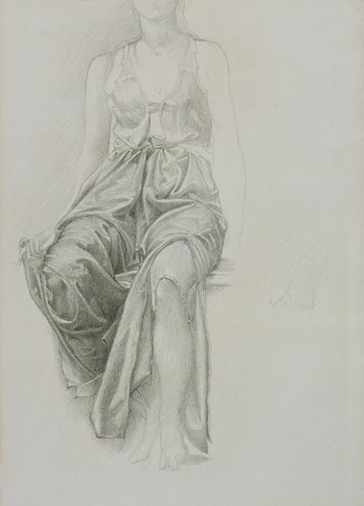 「『コフェトゥア王と物乞いの女中』のドレープ習作、1883年頃。 作： Sir Edward Coley Burne Jones