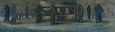 アヴァロンのアーサー王」、習作、1890年。 作： Sir Edward Coley Burne Jones