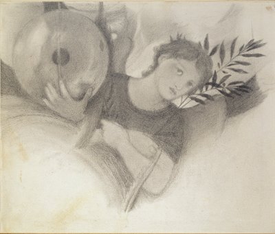 創造の時代の頭の研究、c1871-1875 作： Sir Edward Coley Burne Jones