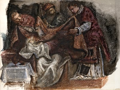 1862年、サン・ロッコ大スクオーラでのティントレットの割礼の習作 作： Sir Edward Coley Burne Jones