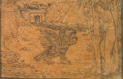 キューピッドとプシュケの物語：黒い水、c1864-c1868 作： Sir Edward Coley Burne Jones