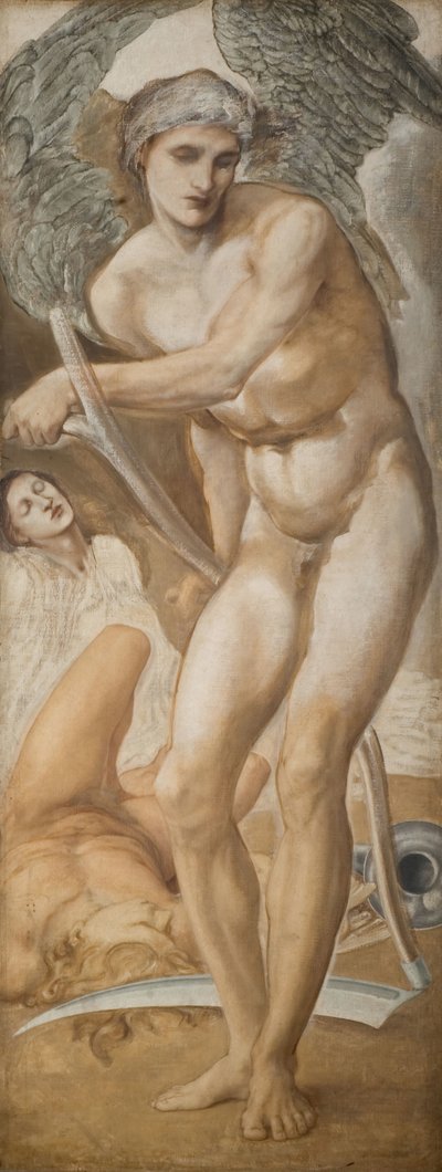 トロイ トリプティク - オブリビオンが名声を征服する研究、1875 年。 作： Sir Edward Coley Burne Jones