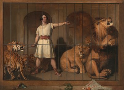 ロンドンの劇場で動物たちと一緒に登場したヴァン・アンバーグ氏の肖像 作： Sir Edwin Henry Landseer