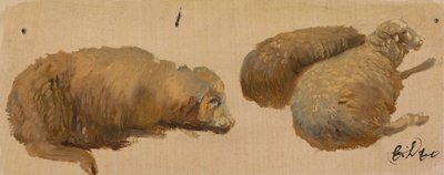 休んでいる 3 匹の羊 作： Sir Edwin Henry Landseer