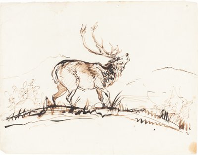 怒鳴る雄鹿 作： Sir Edwin Landseer