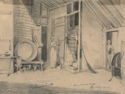 キッチン：インテリア、ストーンクラウチ 作： Sir George Hayter