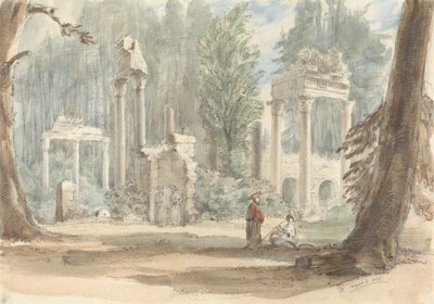 バージニア ウォーターの王立公園に現れたレプティス マグナの遺跡 作： Sir George Hayter