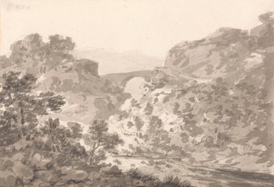 川に架かる橋、北ウェールズ 作： Sir George Howland Beaumont seventh Baronet
