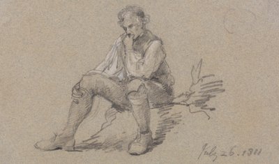 座っている男 作： Sir George Howland Beaumont seventh Baronet